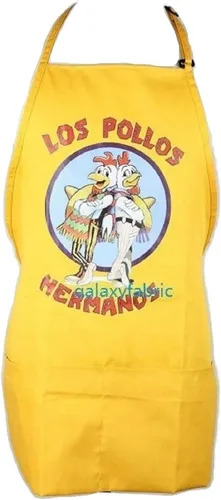 Vista 3 de LOS Pollos Hermanos Delantal Cocinar Meth Disfraz Polilla Heisenberg Breaking Bad, Amarillo