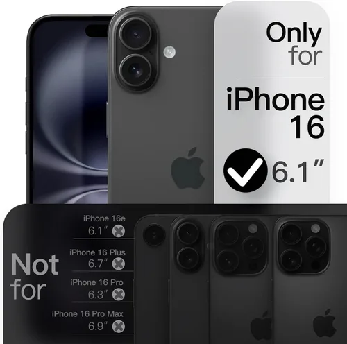 Vista 2 de JETech Funda delgada para iPhone 16 de 6.1 pulgadas con protección completa para lente de cámara, ultrafina, ligera, acabado mate, funda protectora