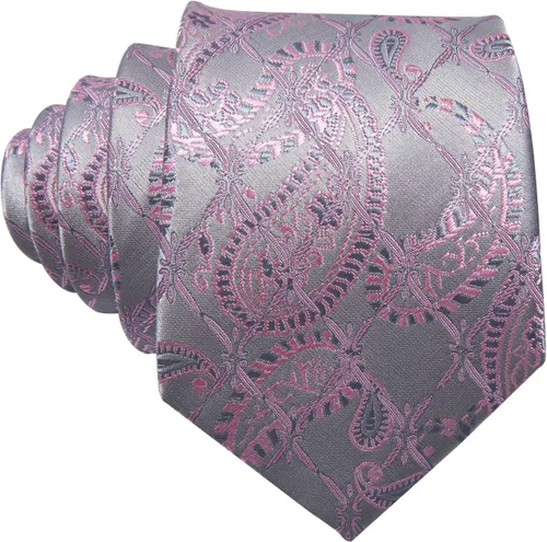 Vista 191 de Barry.Wang - Juego de corbata de seda para hombre, diseño de cachemira, pañuelo y gemelos de bolsillo