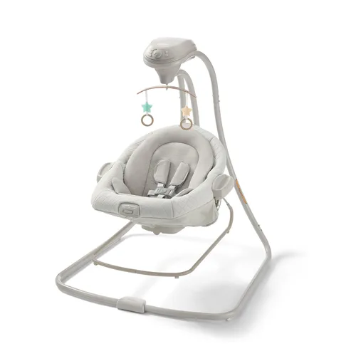 Vista 9 de Graco DuetConnect® LX Portabebé Colgante y Balancín, Asiento Balancín Multi-Dirección para Bebé, Varias Velocidades de Cierre, Redmond Rojo (Redmond)