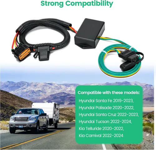 Vista 5 de briidea Kit de arnés de cableado personalizado para remolque 4 pines 56420 Compatible con Hyundai Santa Fe 2019-2023, Palisade 2020-2022, Cruz