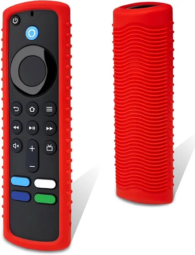 Vista 10 de Juego de 3 fundas de silicona para control remoto Fire TV Stick Soft washable silicone skin, compatible with most Fire TV 4K remotes, anti-slip