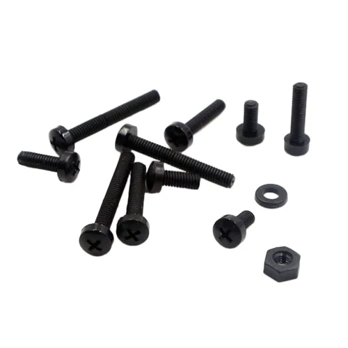 Vista 5 de Metric M2.5 Nylon Phillips Tornillos de cabeza plana tuercas arandelas planas Kit surtido (negro)