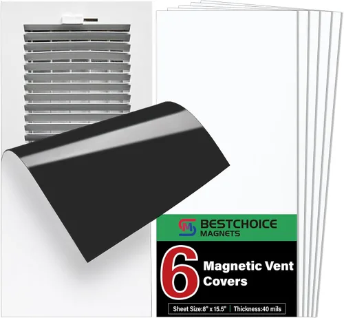 Vista 8 de BEST CHOICE MAGNETS Paquete de 4 cubiertas magnéticas de ventilación fuertes de 5.5 x 12 pulgadas High Strength Magnetic Vent Cover for Floor Wall