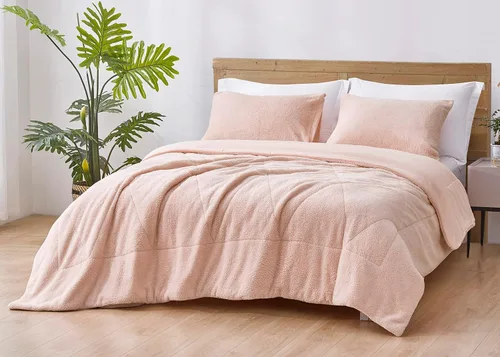 Vista 16 de Chezmoi Collection Zane - Juego de edredón Sherpa de 2 piezas, juego de ropa de cama reversible de microfibra lavada de doble cara