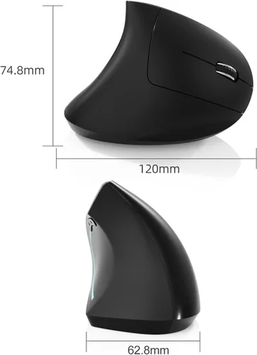 Vista 5 de Ratón Bluetooth tipo c y USB 2.4G, inalámbrico, inalámbrico, ergonómico, recargable, 800/1200/1600 DPI, botones para laptop, escritorio, PC