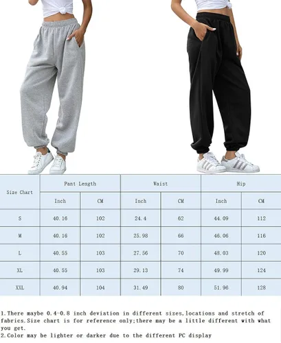 Vista 5 de HeSaYep Pantalones deportivos de cintura alta para mujer Para hacer ejercicio Pantalones para correr Pantalones holgados para descansar