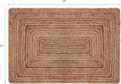 Vista 3 de COTTON CRAFT Alfombra de yute trenzada 100 % yute para puerta, alfombra pequeña tejida neutra reversible para entrada, cocina, sala de estar