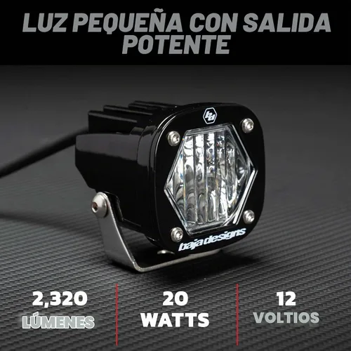 Vista 2 de Baja Designs Cápsulas de luz auxiliar LED S1 - Ajuste universal con arnés de cableado, 2 LED (esquina ancha; ámbar)
