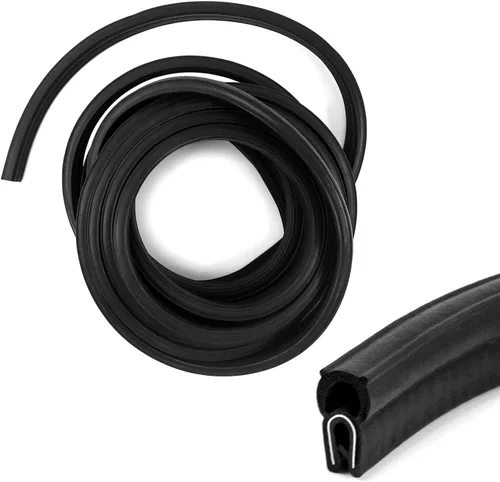 Vista 5 de QWORK Sello de goma EPDM de 20 pies con bombilla superior, se adapta al borde de 1/16 a 1/8 pulgadas