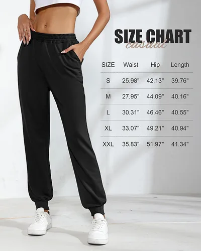 Vista 6 de Pantalones deportivos holgados para mujer, 2 piezas, pantalones deportivos de cintura alta para entrenamiento