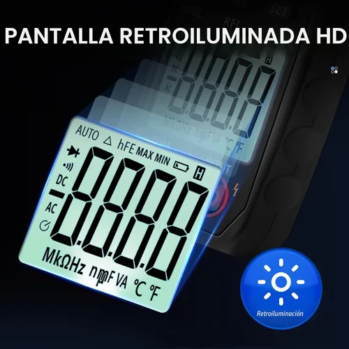 Vista 3 de ANENG Pinza digital amperimétrica multímetro 4000 conteos con NCV mide corriente de CA, voltaje CA/CC, capacitancia, resistencia, diodos