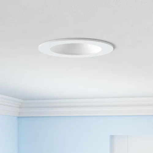 Vista 2 de Luz de lata inteligente de 6 pulgadas, multicolor, atenuada, 2700K-6500K CCT seleccionable, iluminación LED empotrable RGB remota, paquete de 4