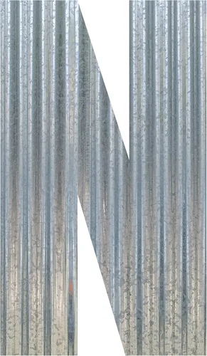 Vista 43 de Letra de metal corrugado (6 pulgadas, 0)
