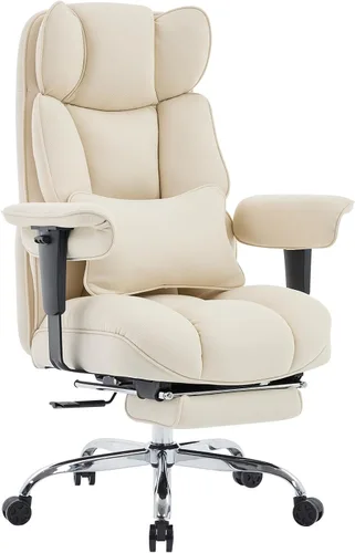 Vista 20 de Efomao - Silla ejecutiva de escritorio para oficina, con reposapiés, soporte lumbar y capacidad de carga hasta 400 libras, silla de computadora