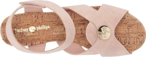 Vista 5 de LindSAY PHILLIPS Sandalias de cuña para mujer color rosa 7