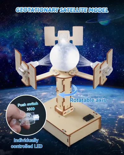 Vista 3 de Poraxy Kits STEM para niños de 8 a 10 a 12 años, 5 juegos de rompecabezas 3D de madera, experimentos educativos de ciencia, proyectos