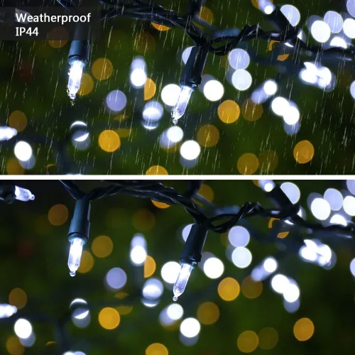 Vista 5 de Brizled Luces de Navidad, 33 pies, 100 LED Conectables de Extremo a Extremo, Mini Luces de Cadena de Navidad, 120V Certificadas UL, Blanco Frío, Luz