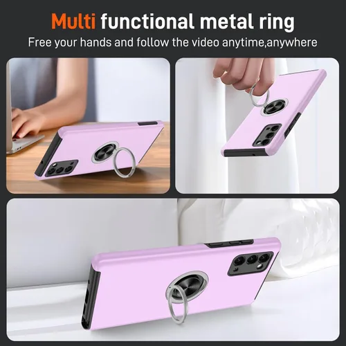 Vista 139 de Gritup - Funda para Galaxy A05S con protector de pantalla HD×2, funda protectora para teléfono a prueba de golpes con soporte magnético de anillo