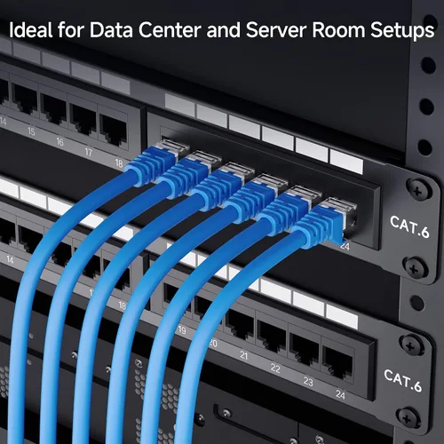 Vista 3 de [Listado UL] Cable Matters Panel de conexiones Cat6 de 24 puertos y 10 Gbps con barra de soporte 1U, montaje en rack o montaje en pared, 19