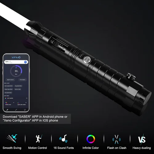 Vista 3 de Dueling Lightsaber, Smooth Swing, RGB, Aluminum Hilt Saber for Adults Gift