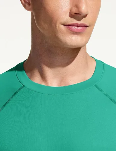 Vista 6 de TSLA - Camisetas de protección para hombre con protección FPU 50+, FPU UV, de ajuste holgado y manga larga, para natación, correr, entrenar fresco