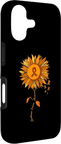 Vista 3 de Funda para iPhone 17 con cinta naranja y girasol de conciencia sobre la leucemia