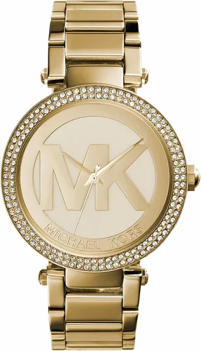 Vista 8 de Michael Kors Parker - Reloj de acero inoxidable con cristal pavé para mujer, con correa de acero, cuero o silicona