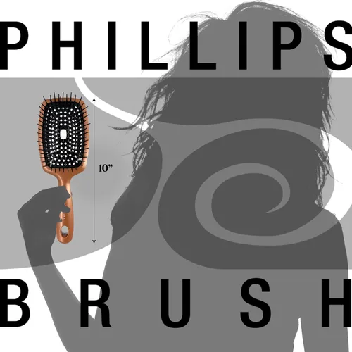 Vista 4 de Phillips Brush Flexx - Cepillo para desenredar el pelo, 10 pulgadas Flexible Nylon Bristles Gently Detangle All Hair Types for Smooth Wet or Dry