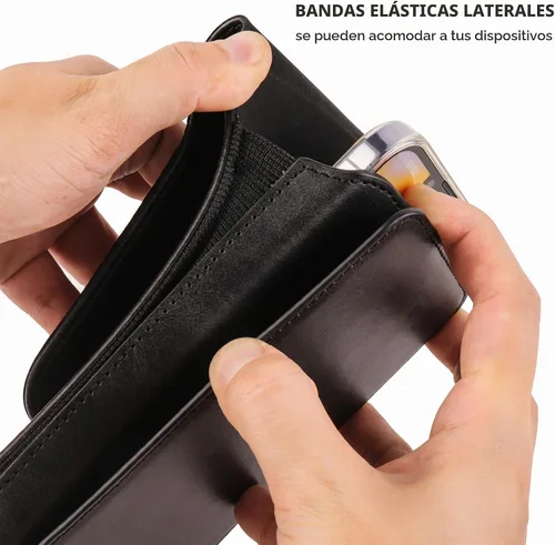 Vista 5 de Funda de cuero para teléfono con tarjetero y soporte para tarjetas, compatible con iPhone 15, 15 Pro, 14, 14 Pro, 13, 13 Pro, 12, 12 Pro, 11, 11
