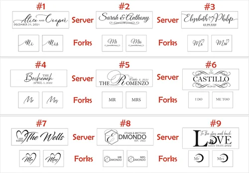 Vista 8 de Personalized Wedding Cake Serving Set, Custom Pie Cutting Tools Gift, Engraved Stainless Steel Knife Server Forks Kit, Anniversary, Birthday, Bridal