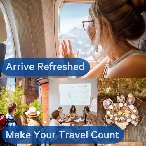 Vista 4 de 1Above Jet Lag Relief Tablets - Multivitamínico efervescente con sabor a bayas con Pycnogenol Suplemento de viaje para hidratación, energía, apoyo
