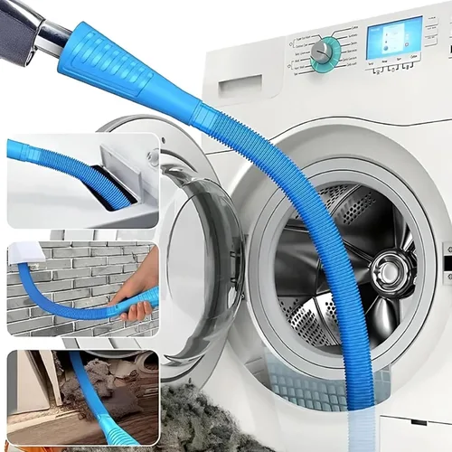 Vista 3 de Kit de limpiador de ventilación de secadora de 5 piezas, accesorio universal para manguera de vacío y cepillo flexible para limpieza rápida