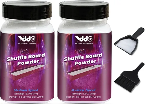 Vista 7 de Arena de Shuffleboard - Cera de shuffleboard con mini recogedor y mini cepillo para mesa de shuffleboard, 2 latas