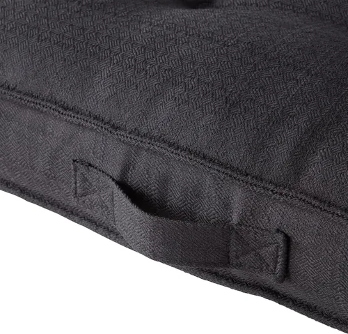 Vista 4 de Almohada cuadrada copetuda con funda extraíble, negro, grande (40 pulgadas)