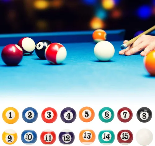 Vista 7 de 16 mini bolas de billar, bola pequeña de mesa de billar de 0.98 pulgadas para niños Bolas de billar de resina para niños para juegos de recreación