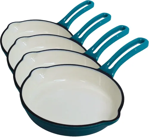 Vista 10 de MIRRO Sartén esmaltada de hierro fundido de 12 pulgadas con mango auxiliar, verde azulado