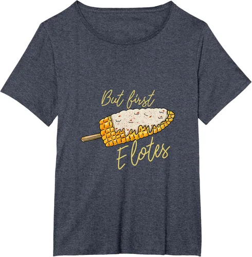 Vista 26 de But First Elotes Corn on the Cob - Camiseta divertida para amantes de la comida mexicana, Negro, S