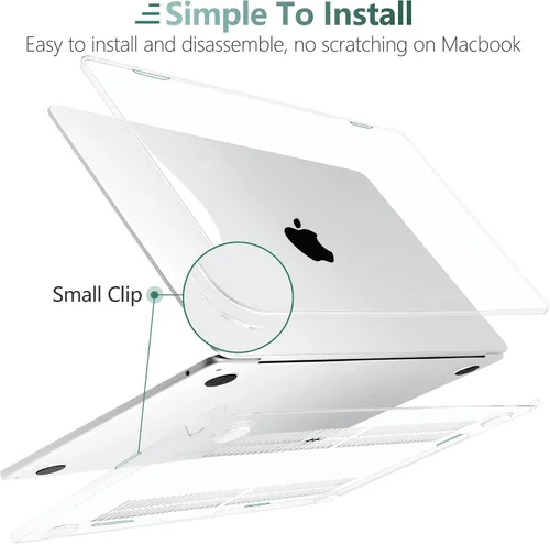Vista 3 de TWOLSKOO Compatible con funda para MacBook Air M4 de 15 pulgadas versión 2025-2023 M4 A3241 M3 A3114 M2 A2941, carcasa rígida de plástico y Cristal