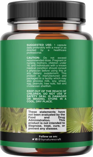 Vista 2 de Extracto de palma enana americana extra fuerte, complejo de hierbas avanzado para la salud del cabello y apoyo urinario con esteroles vegetales