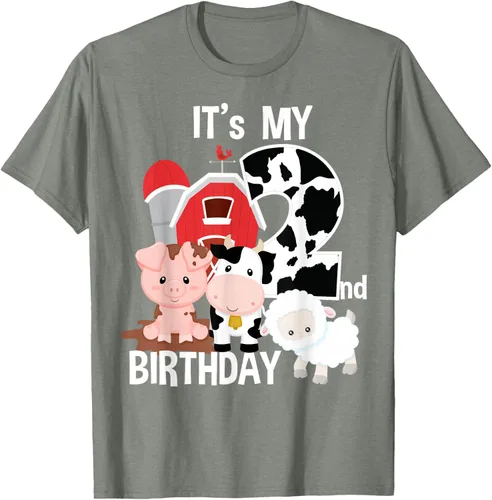 Vista 68 de Camiseta para fiesta de 2 años con texto en inglés "It's My 2nd Birthday", Negro