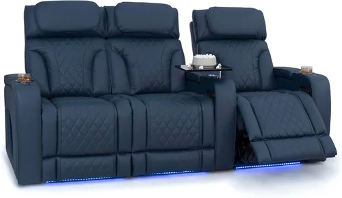 Vista 52 de Seatcraft Luminis 365 - Asiento de cine en casa (fila de 2 biplazas), color carmesí