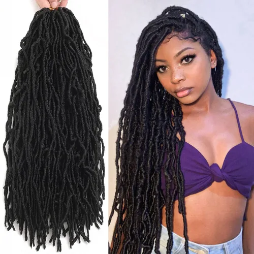 Vista 12 de Extensiones de cabello sintético de ganchillo de 18 pulgadas, 6 paquetes de rastas suaves preenrolladas, extensiones de cabello sintético