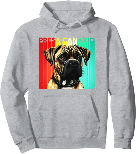 Vista 3 de Presa Canario Dog Retro Mama Papa Mom Dad Pet Lover Breed Pullover Hoodie