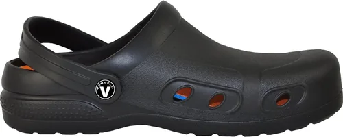 Vista 5 de VANGELO Zuecos profesionales antideslizantes para hombre, zapatos de trabajo para enfermera, zapatos de chef, zapatos de chef, color negro, blanco
