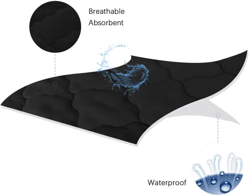 Vista 2 de Pack and Play - Protector de colchón ajustable impermeable para colchón de corral, compatible con Graco Pack n Play & Dream On Me & Pamo Babe, Negro