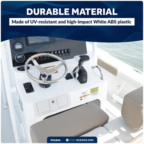 Vista 6 de Five Oceans Boat Glove Box, Lockable with 2 Keys, High-Impact and UV-Resistant White ABS Palstic