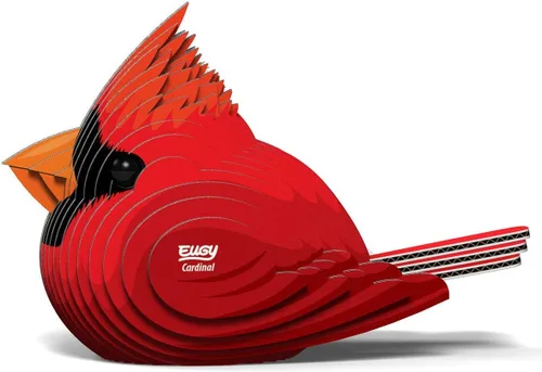 Vista 3 de EUGY 068 Cardinal - Rompecabezas de papel 3D ecológico [nuevo sello]