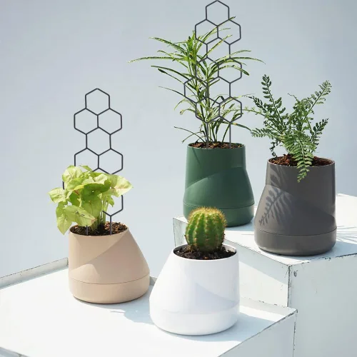 Vista 7 de WellSign Enrejado pequeño para plantas en maceta, enrejado de metal de 15.94 pulgadas para plantas trepadoras, maceta de interior, celosía