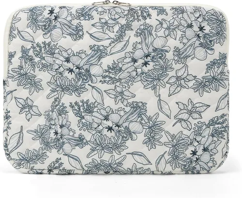 Vista 37 de Funda acolchada para laptop de 15 a 15.6 pulgadas, bonita funda protectora acolchada para computadora portátil con estampado floral para MacBook